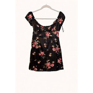 Blue Blush Black Floral Mini Dress – Size S